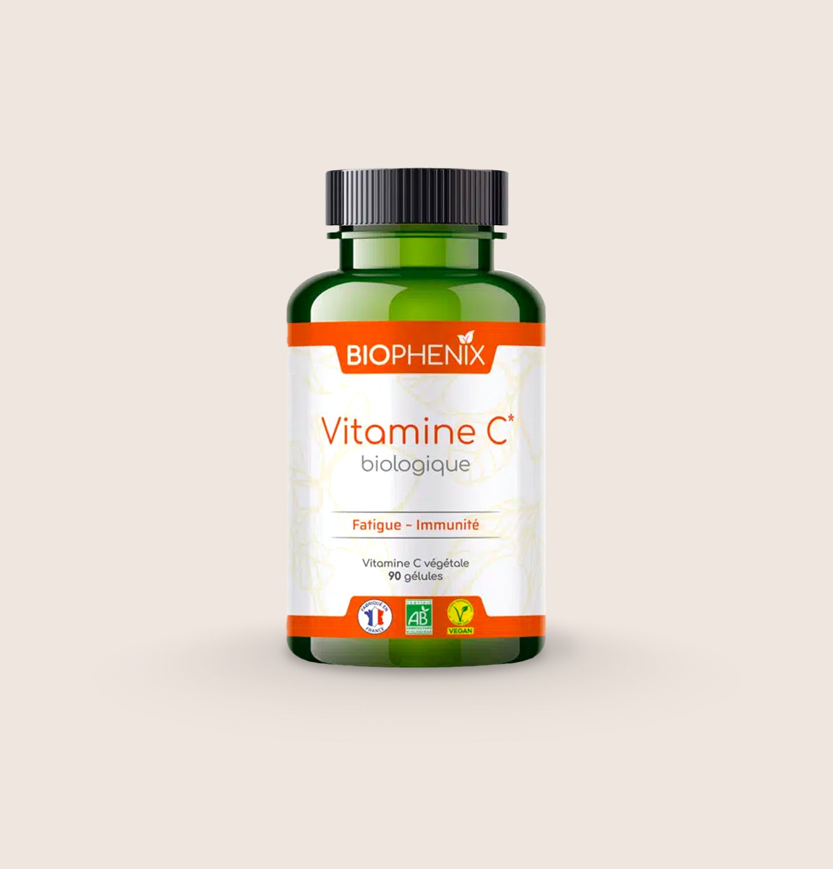 Flacon de Vitamine C biologique Biophenix, complément alimentaire naturel pour fatigue et immunité – France